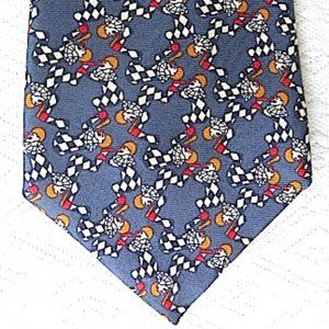 SONIA RYKIEL HOMME geometric harlequin clown 100% SILK TIE made in France